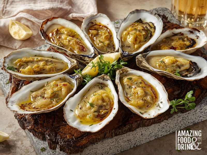 Irish Grilled Oysters with Garlic Herb Butter