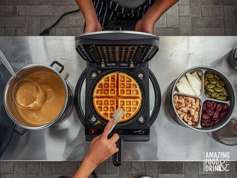 Efficient waffle business workflow design for high-volume service