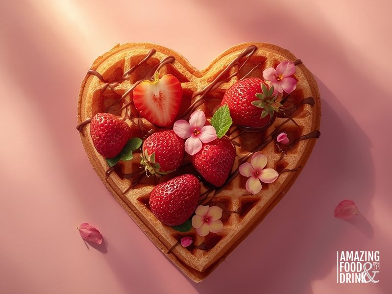 Heart-shaped Valentine's Day waffle for special occasion waffle business sales
