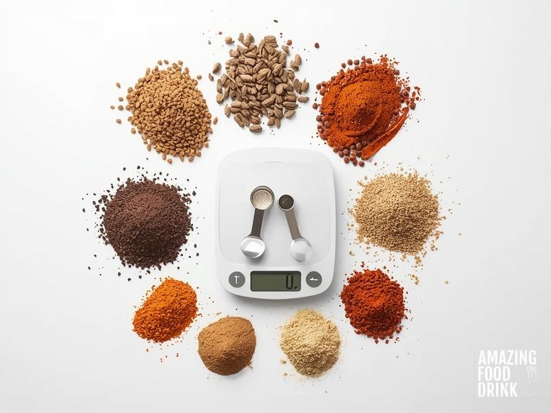 Commercial spice blend formula ingredients with percentage measurements for garam masala
