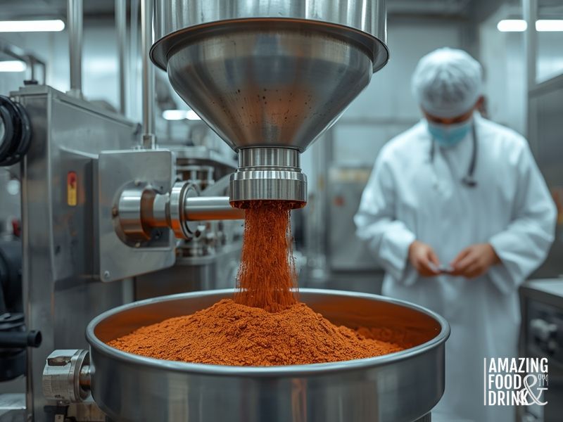 Commercial pin mill spice grinding equipment in professional manufacturing facility