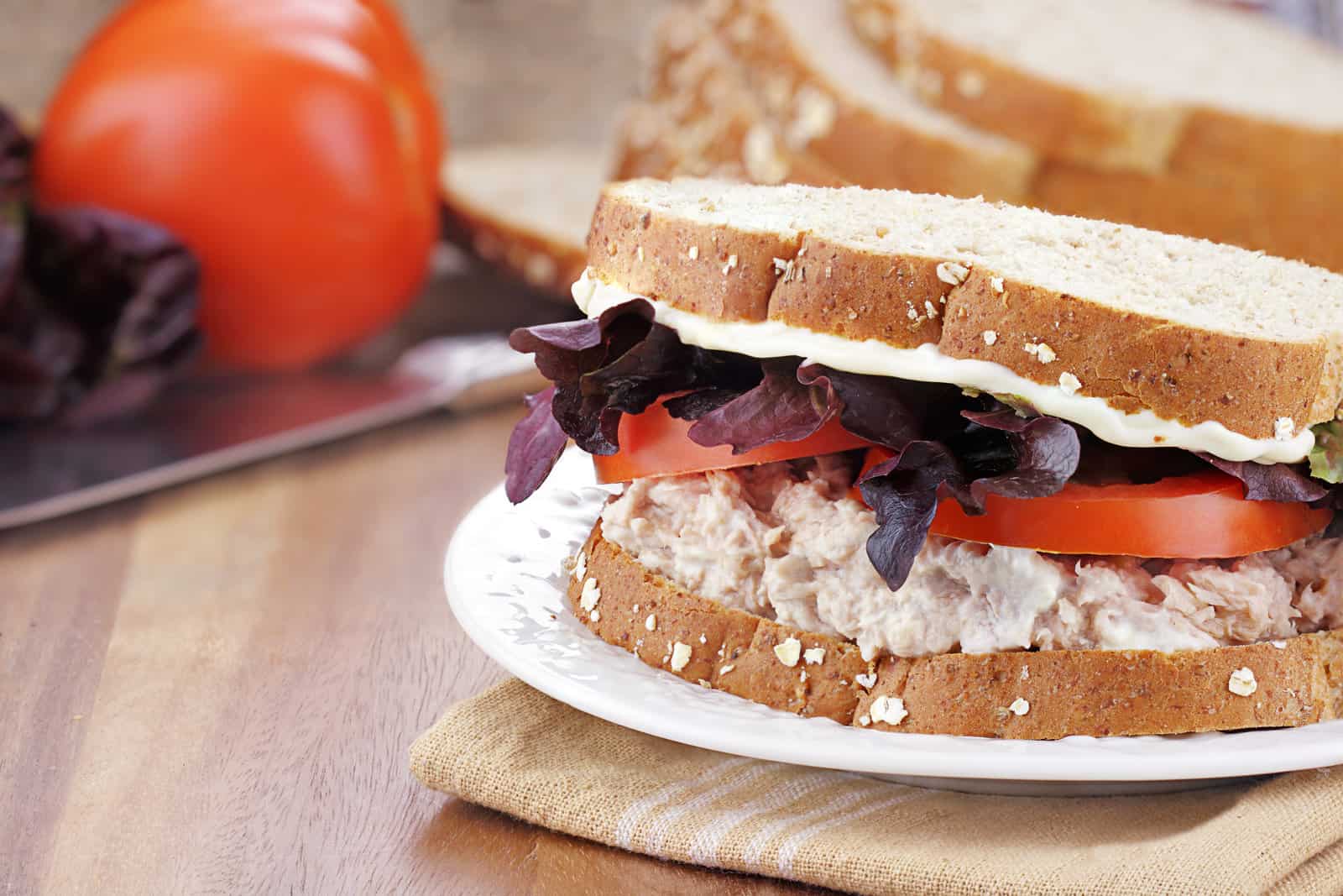 3053291 tuna salad sandwich on whole grain bread