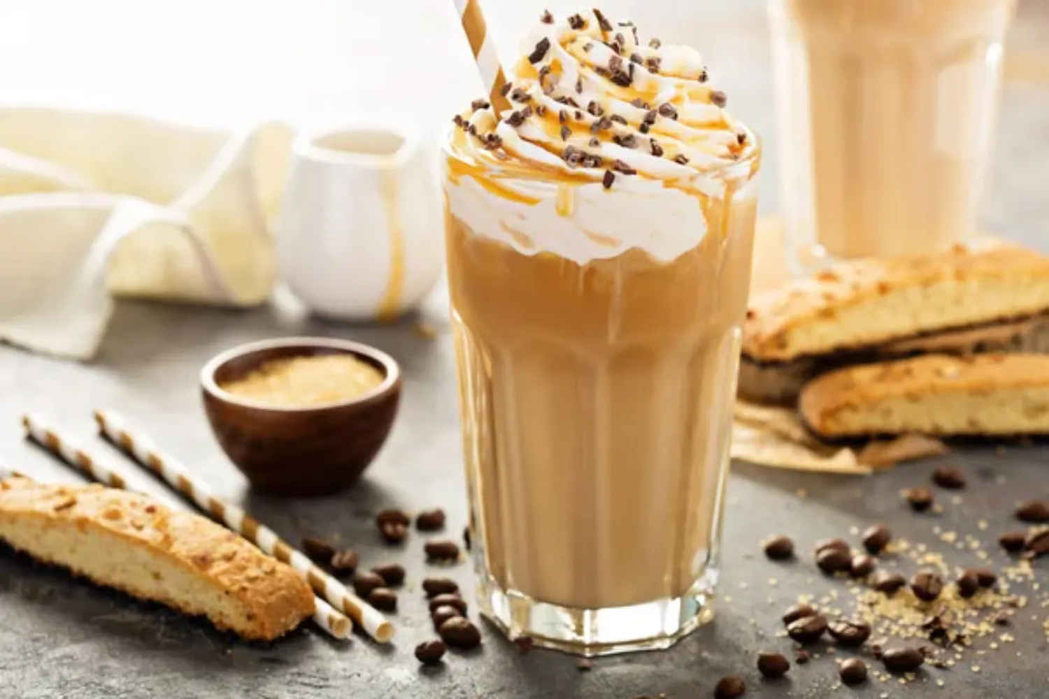 depositphotos 144060381 stock photo iced caramel latte coffee in