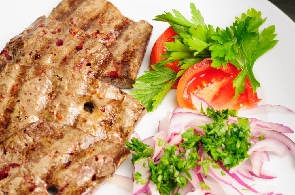 Fried Beef Liver With Vegetables