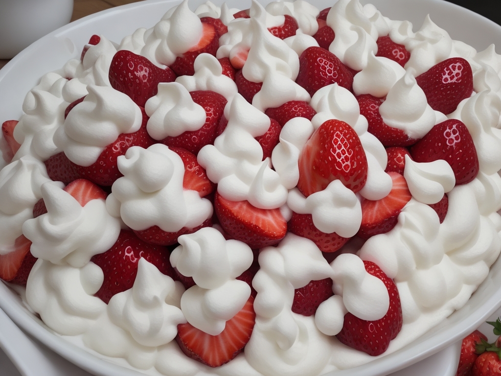Dreamshaper V7 Strawberry With A Lot Of Whipped Cream And Smal 0