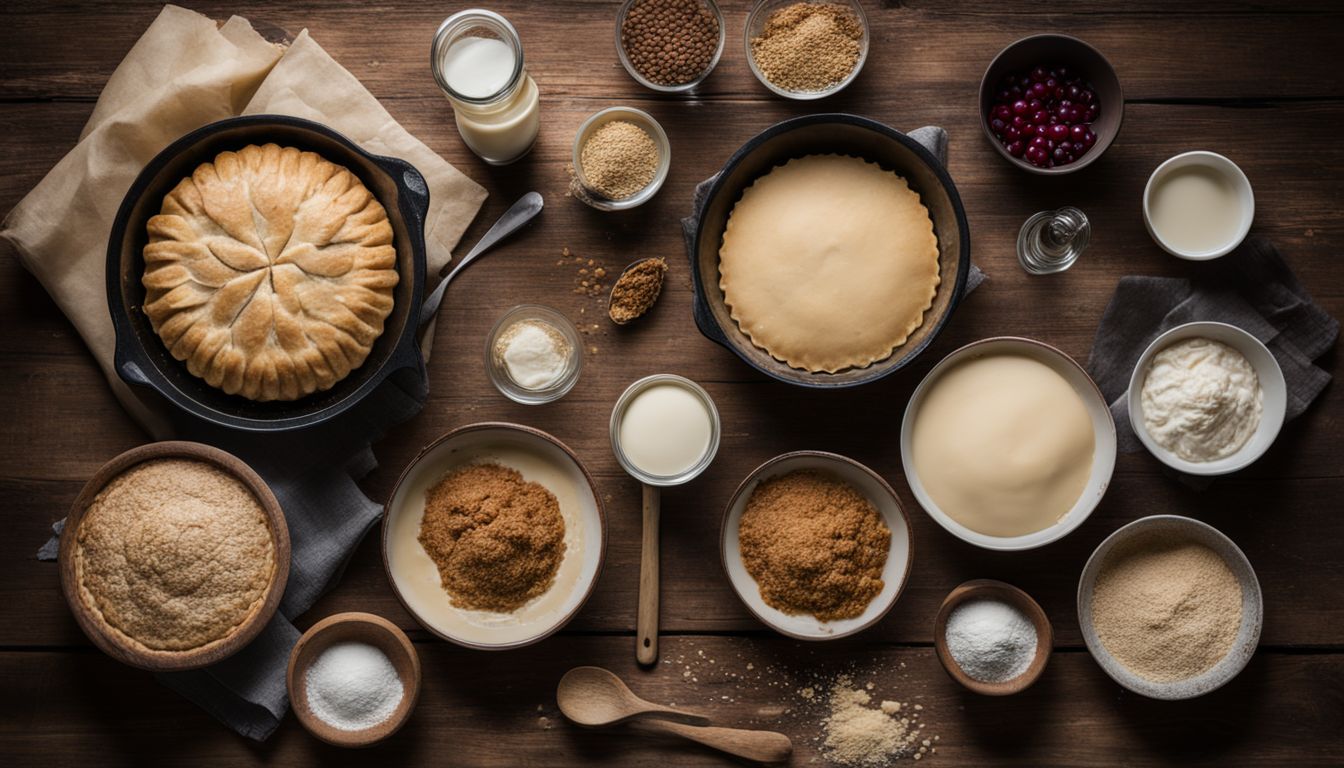 A photo of all the ingredients for a dairy-free pie crust.