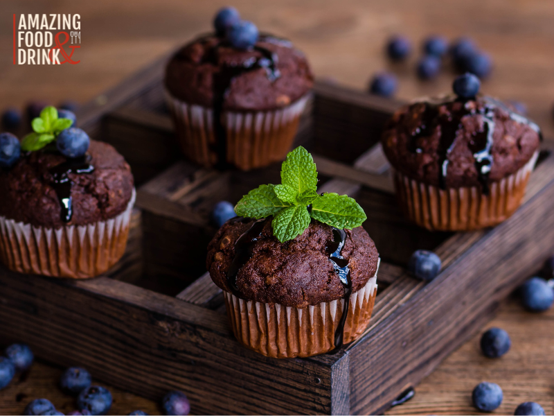 Chocolate blueberry muffins
