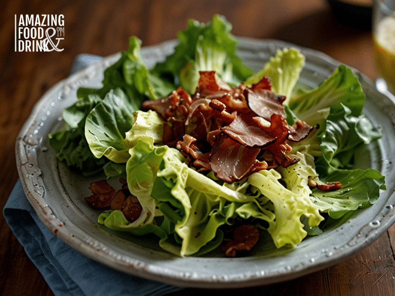 Best Wilted Lettuce Salad Recipe with Hot Bacon Dressing