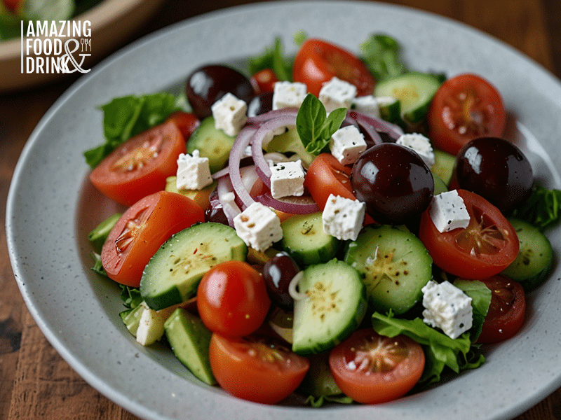 Classic Greek Salad Recipe with Feta and Kalamata Olives