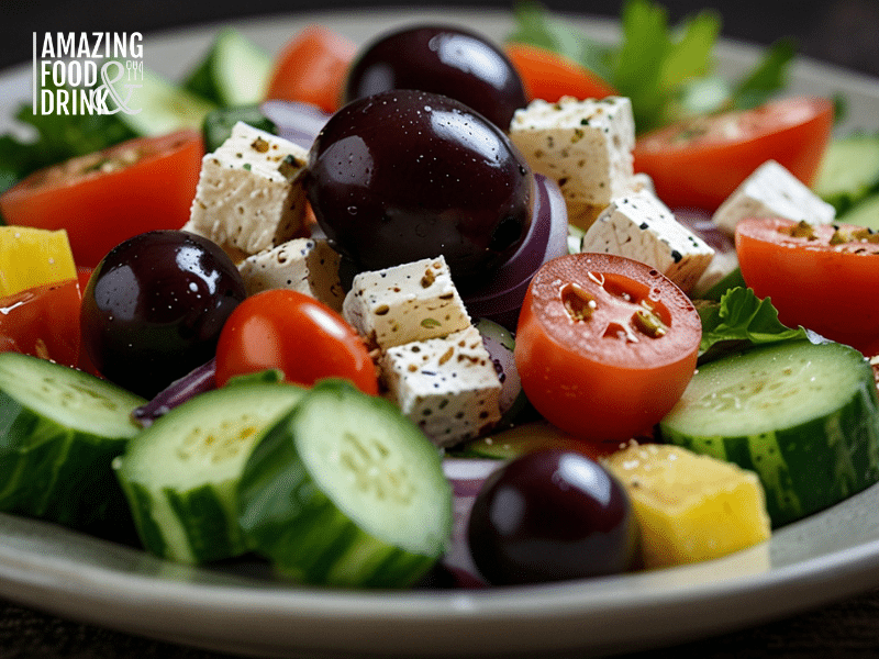 Classic Greek Salad Recipe with Feta and Kalamata Olives