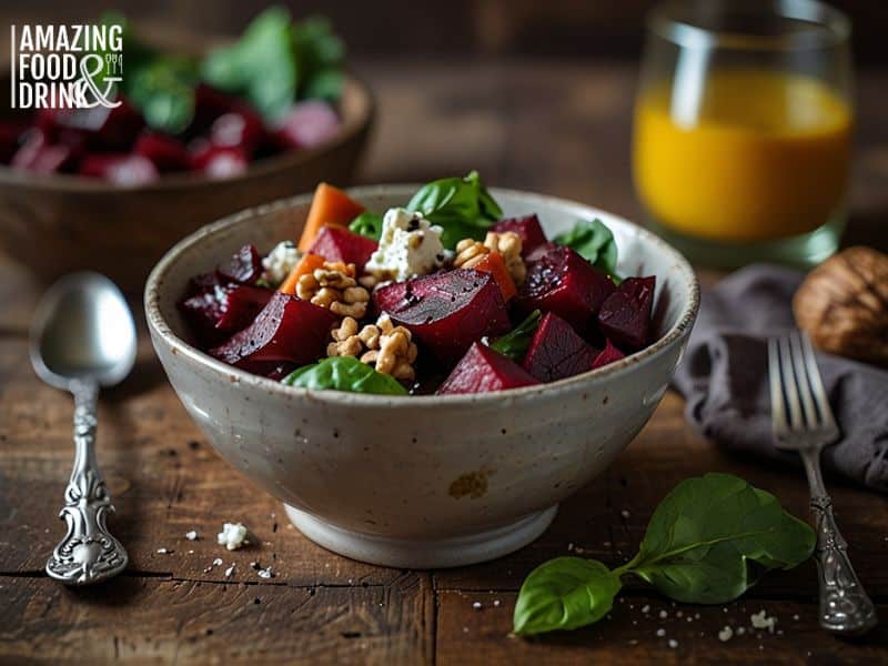 Roasted Beet Salad with Goat Cheese and Walnuts