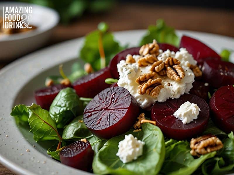 Roasted Beet Salad with Goat Cheese and Walnuts