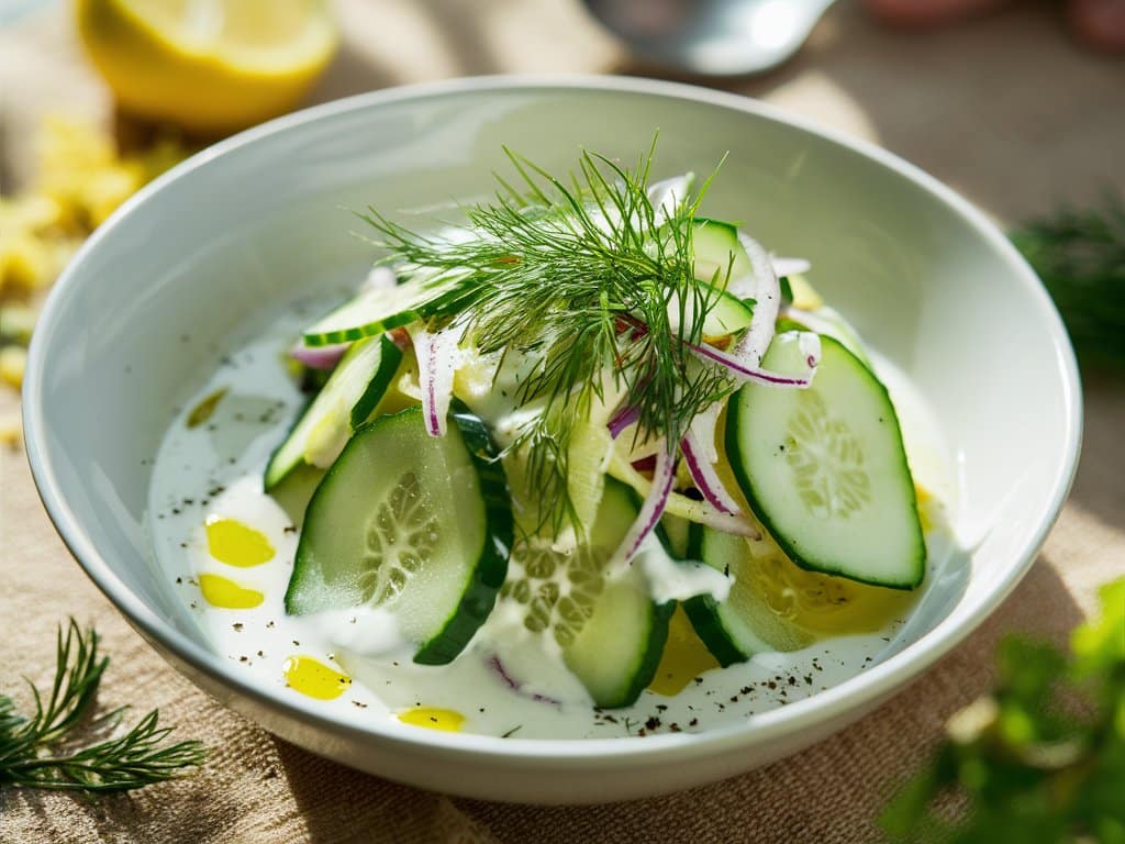 Cucumber and Dill Salad with Greek Yoghurt