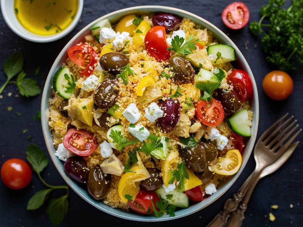 Mediterranean Couscous Salad the Perfect Arab and Mediterranean Blend