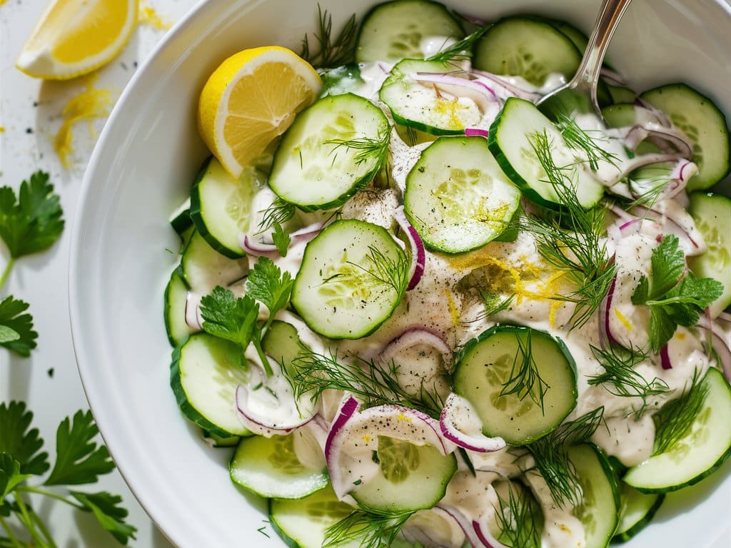 Cucumber and Dill Salad with Greek Yoghurt
