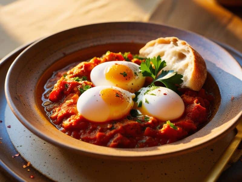 Shakshuka: Egyptian Poached Eggs in Tomato Sauce