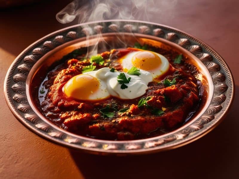 Shakshuka: Egyptian Poached Eggs in Tomato Sauce