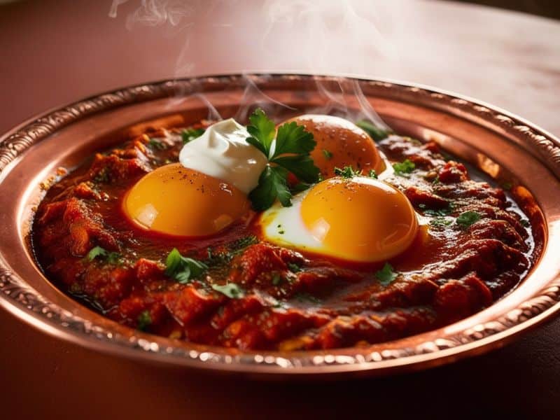 Shakshuka: Egyptian Poached Eggs in Tomato Sauce