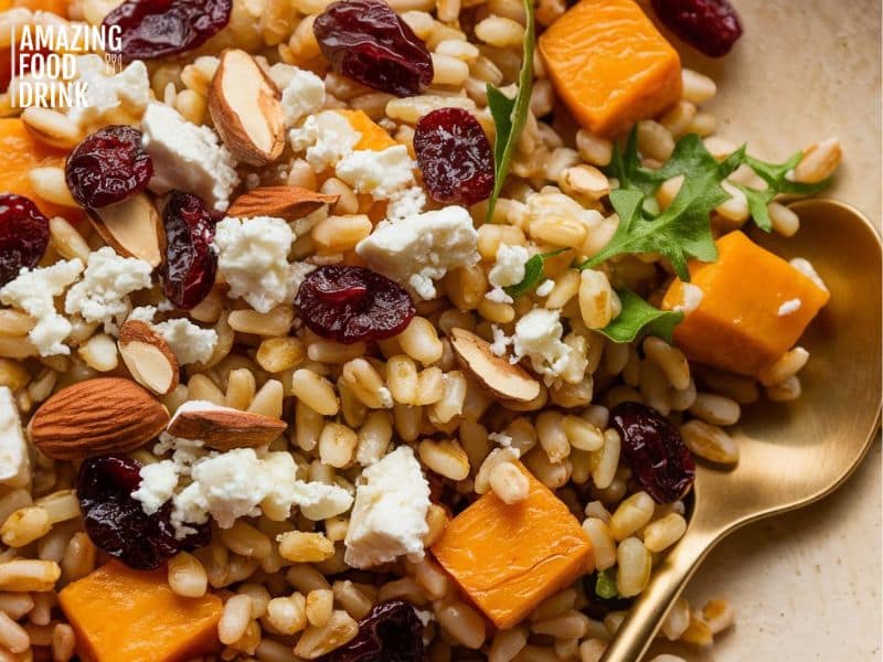 Farro Salad with Butternut Squash and Cranberries