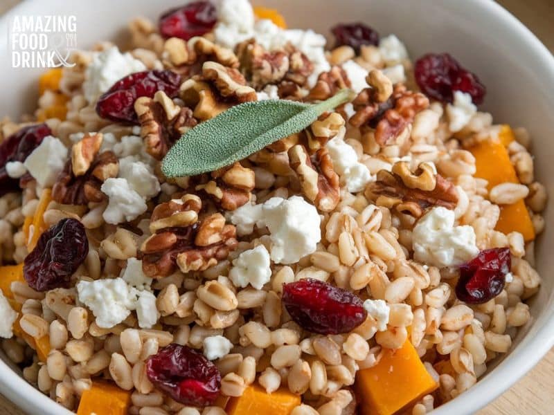 Farro Salad with Butternut Squash and Cranberries