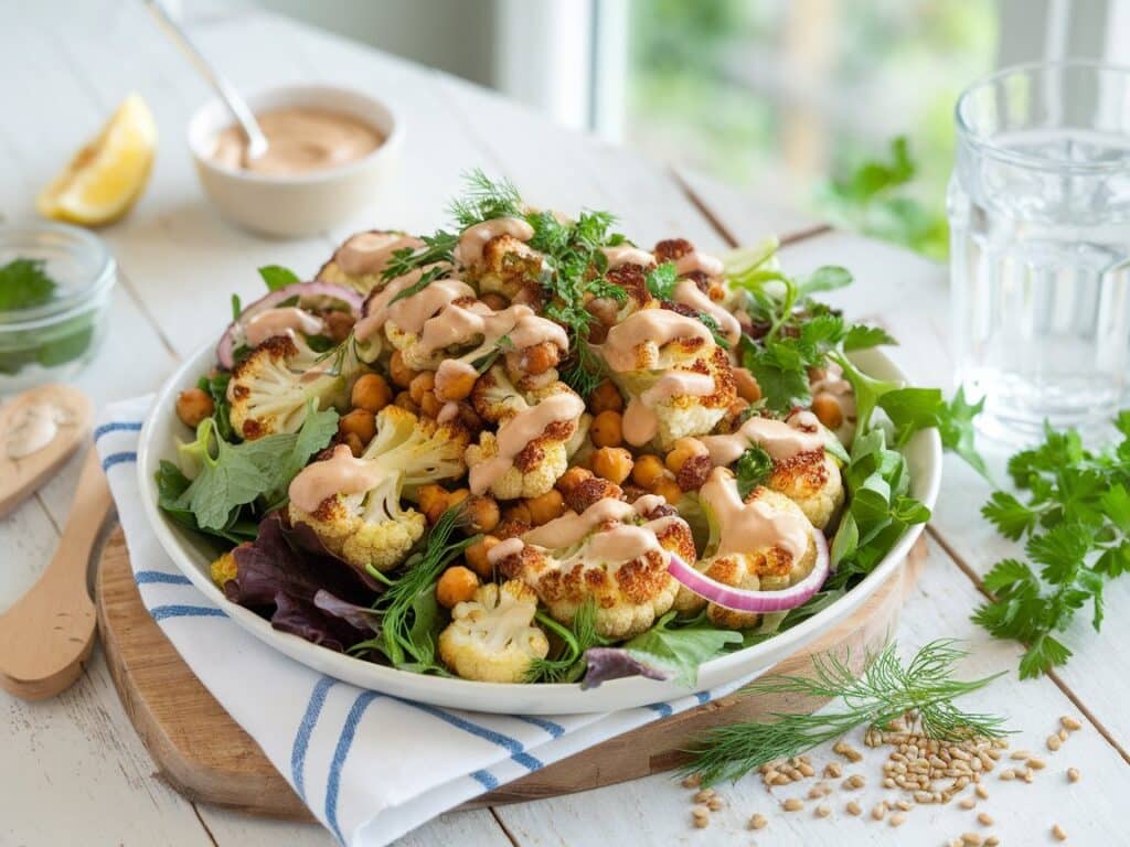 Roasted Cauliflower Salad with Tahini Sauce