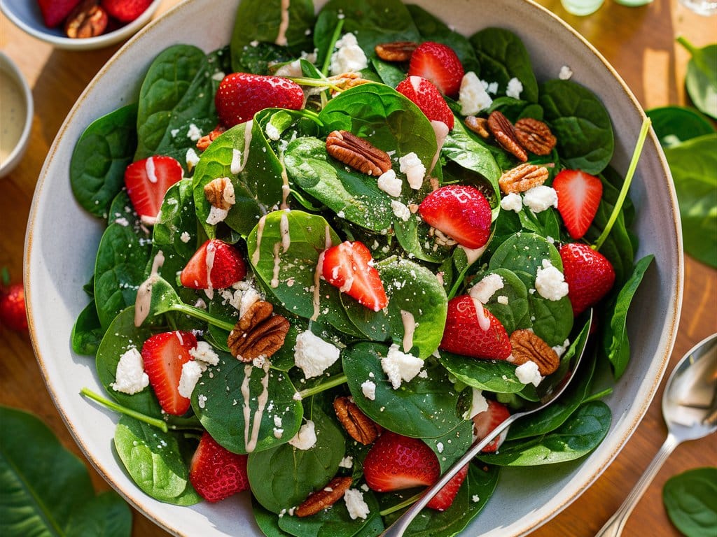 Spinach and Strawberry Salad with Poppy Seed Dressing