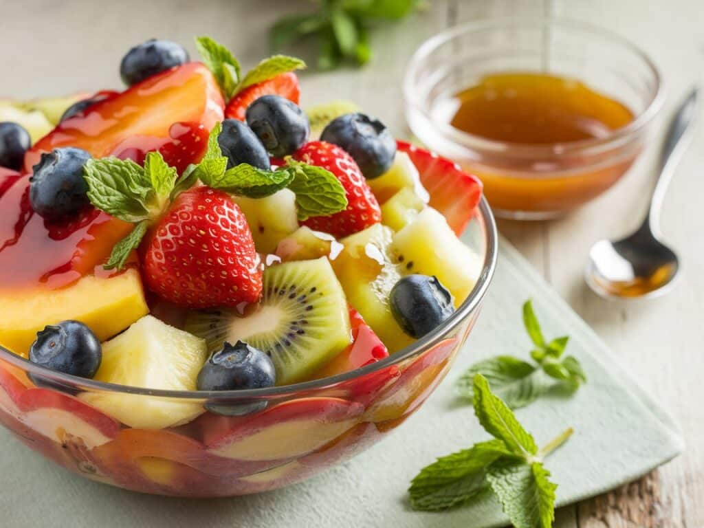 Fruit Salad with Honey Lime Dressing