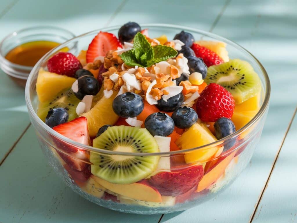 Fruit Salad with Honey Lime Dressing