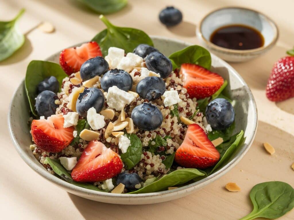 Spinach and Quinoa Salad with Berries