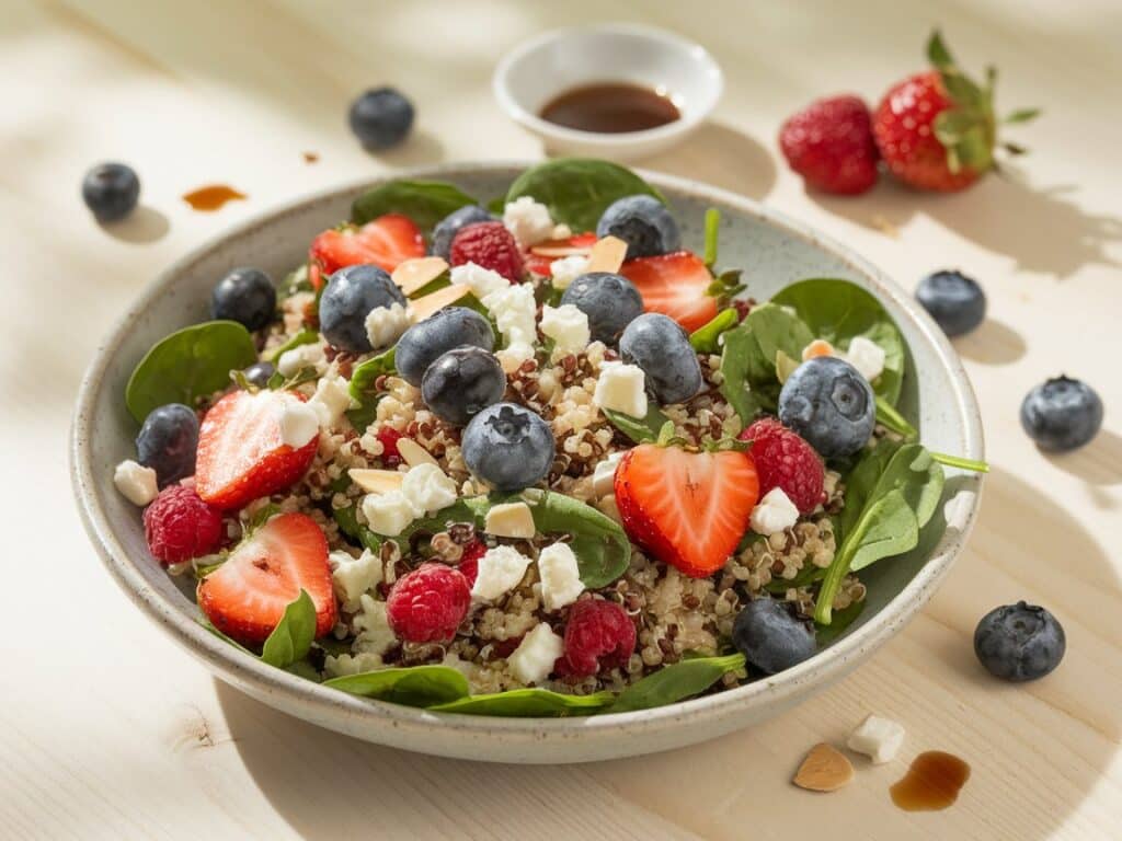 Spinach and Quinoa Salad with Berries
