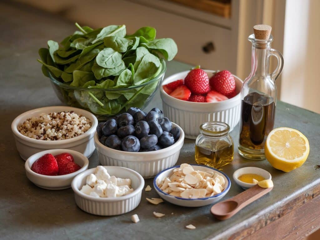 Spinach and Quinoa Salad with Berries