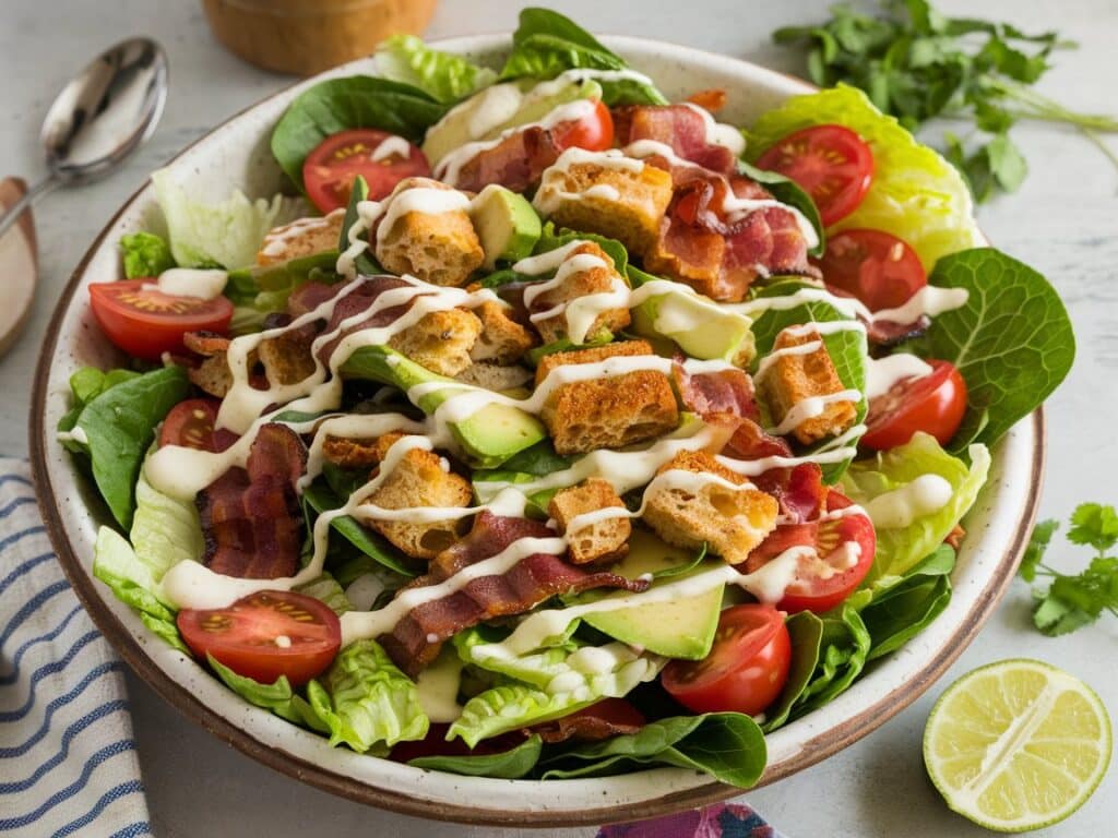 BLT Salad with Avocado and Buttermilk Dressing