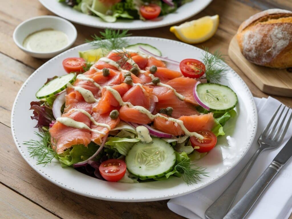 Smoked Salmon Salad with Creamy Dill Dressing