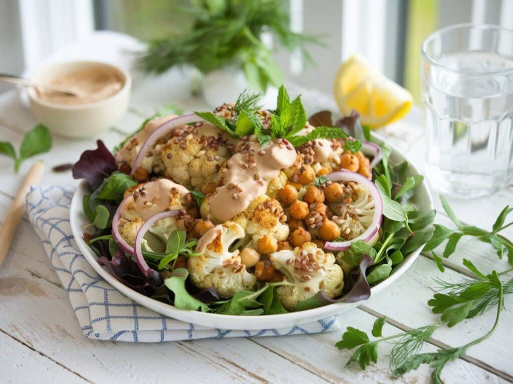Roasted Cauliflower Salad with Tahini Sauce
