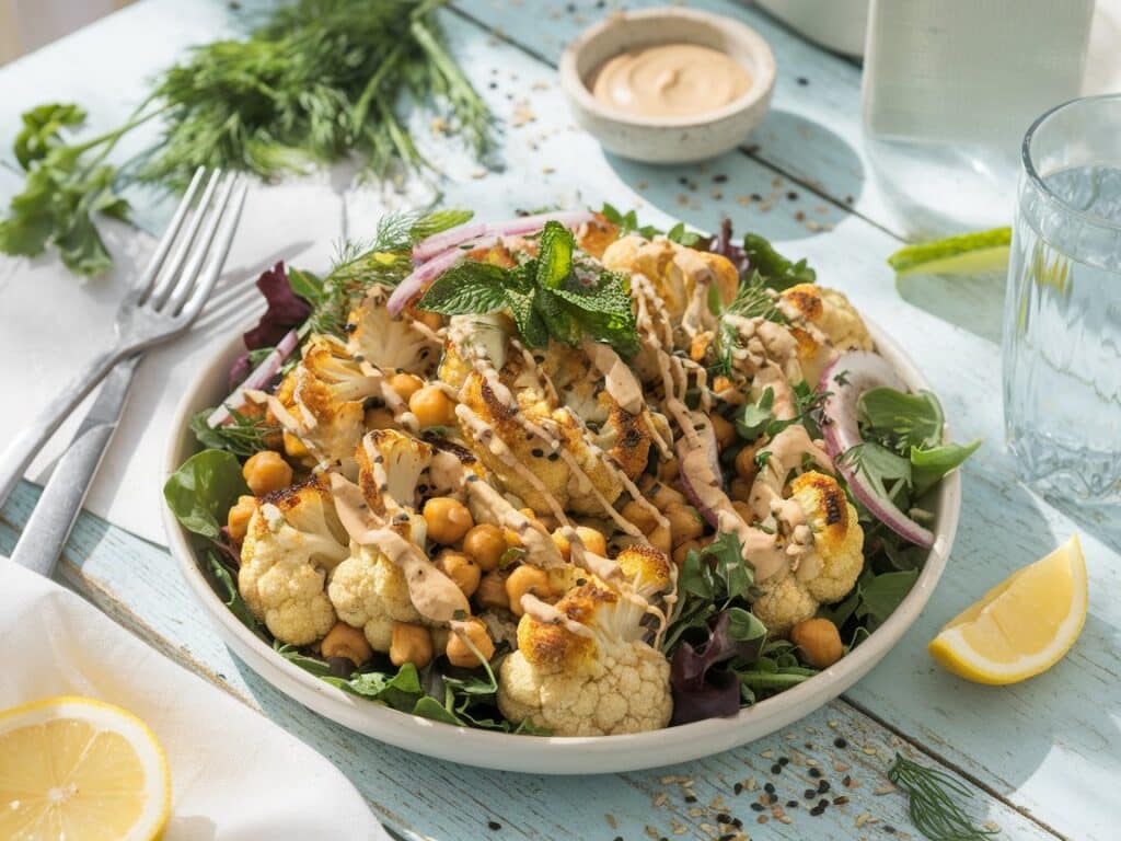 Roasted Cauliflower Salad with Tahini Sauce