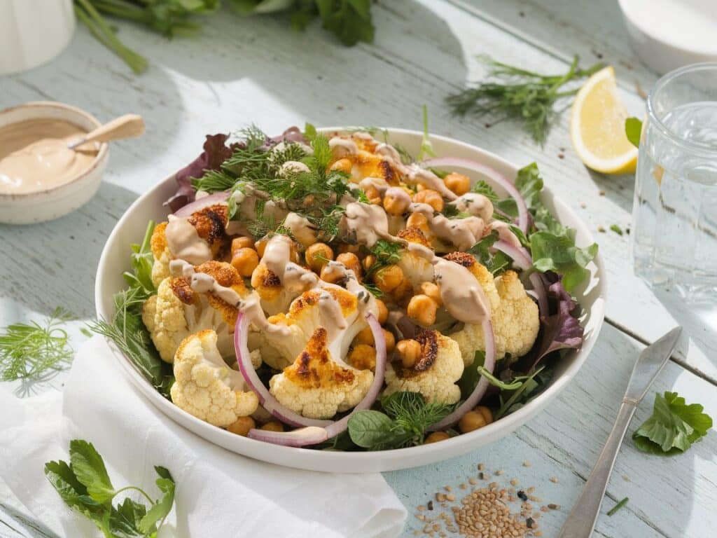Roasted Cauliflower Salad with Tahini Sauce