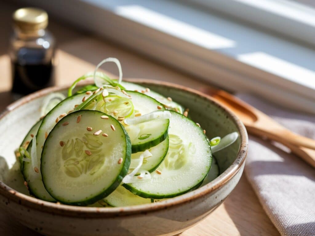 Asian Cucumber Salad with Rice Vinegar
