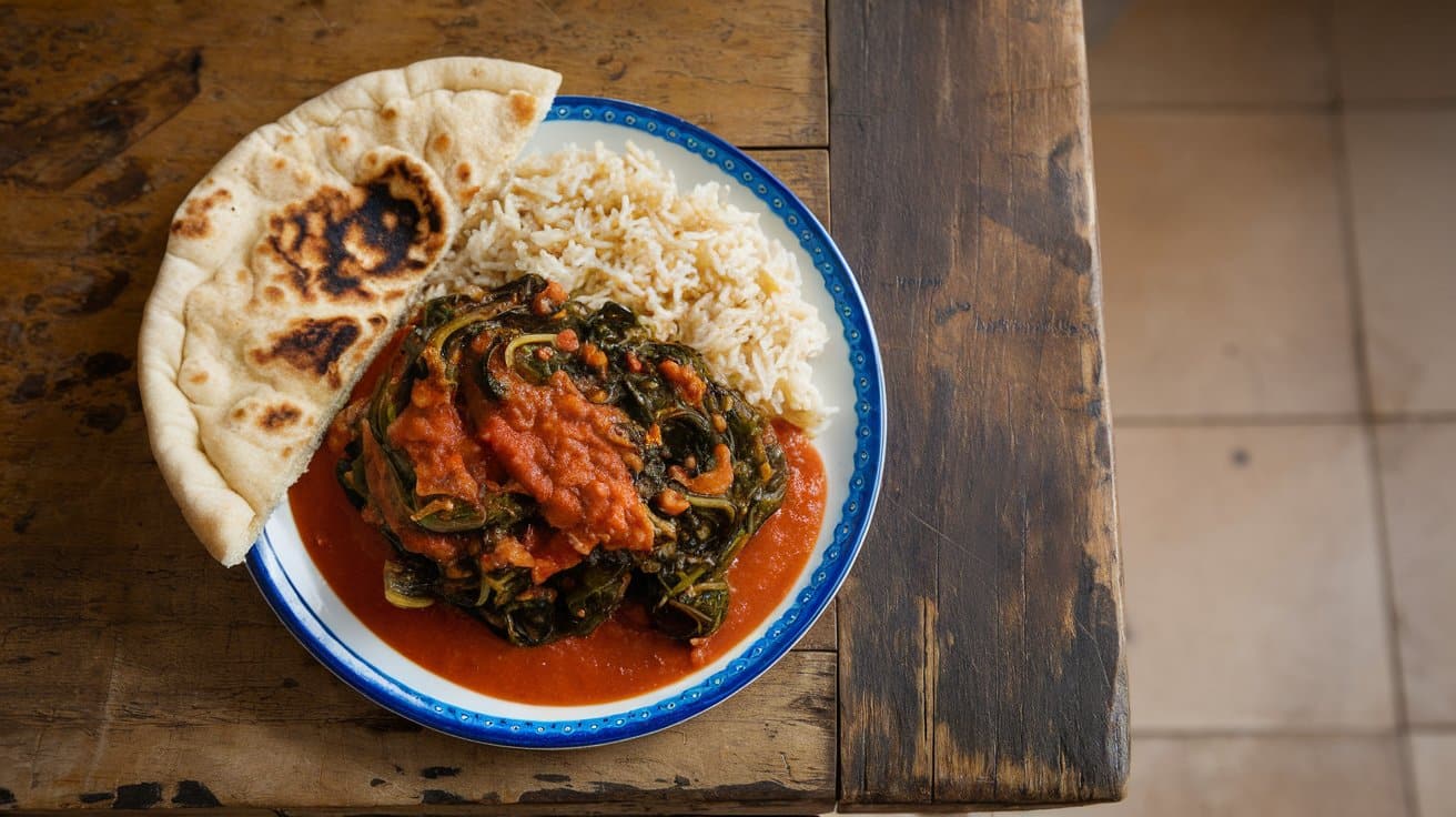 Egyptian Spinach With Tomato Sauce