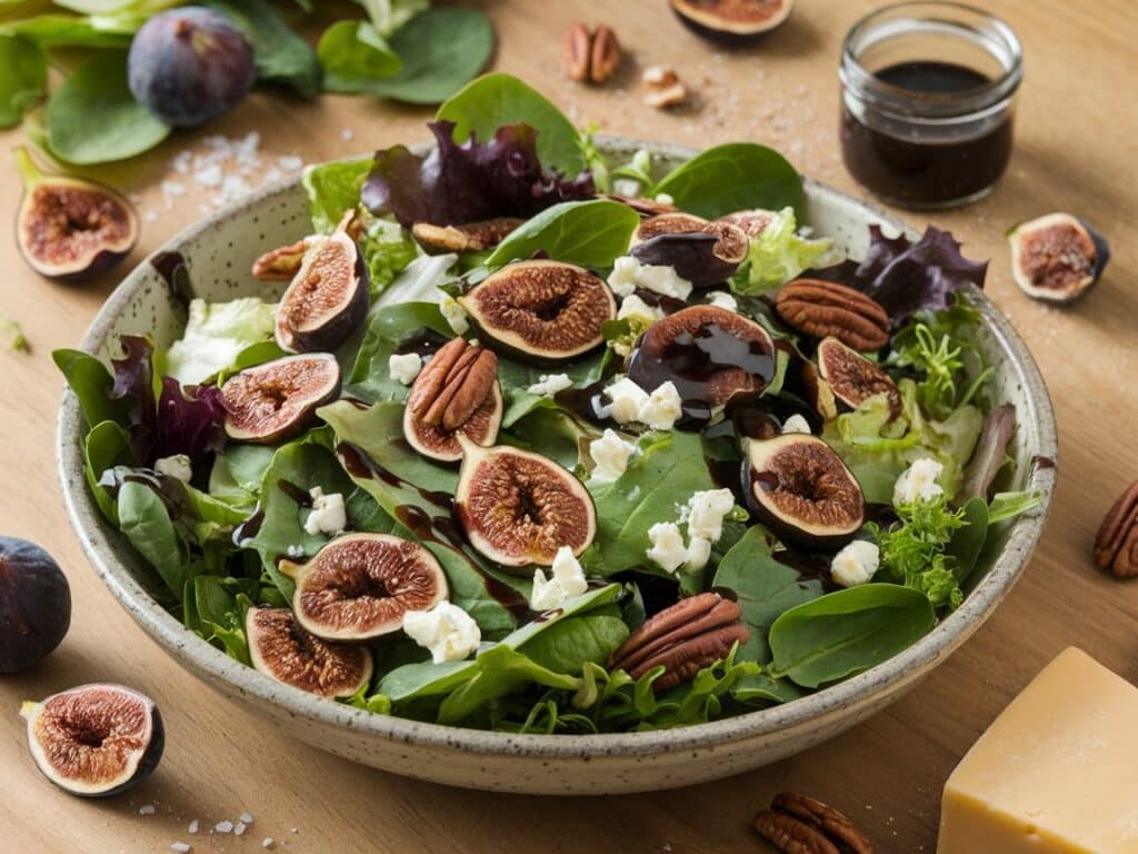 Mixed Greens Salad with Figs and Balsamic Dressing