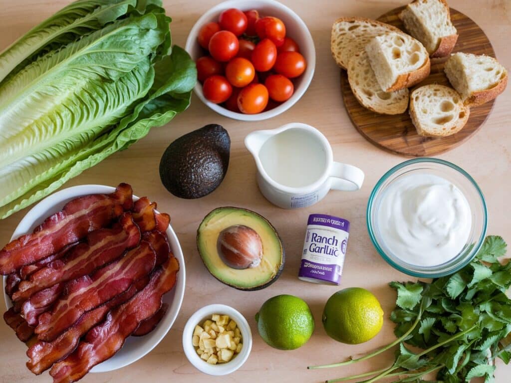 BLT Salad with Avocado and Buttermilk Dressing