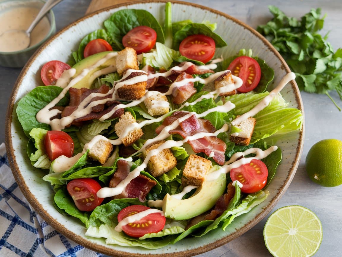 BLT Salad with Avocado and Buttermilk Dressing