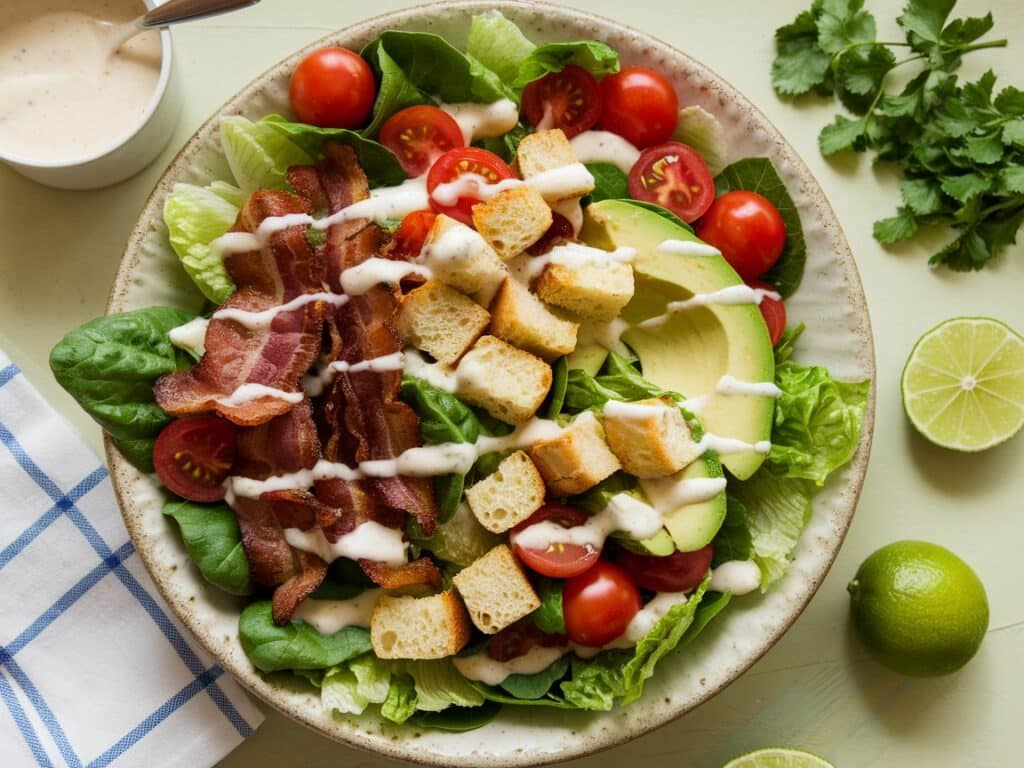 BLT Salad with Avocado and Buttermilk Dressing