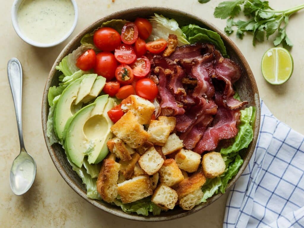 BLT Salad with Avocado and Buttermilk Dressing