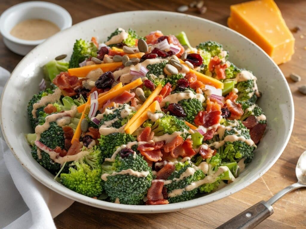 Broccoli and Bacon Salad with Cheddar Cheese