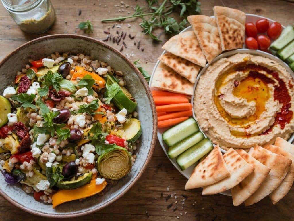 Barley Salad with Roasted Vegetables and Fresh Herbs