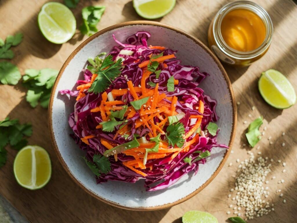 Red Cabbage Slaw with Carrots and Cilantro