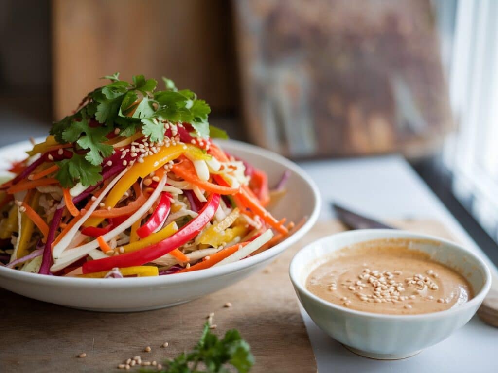 Asian Slaw with Ginger Peanut Dressing