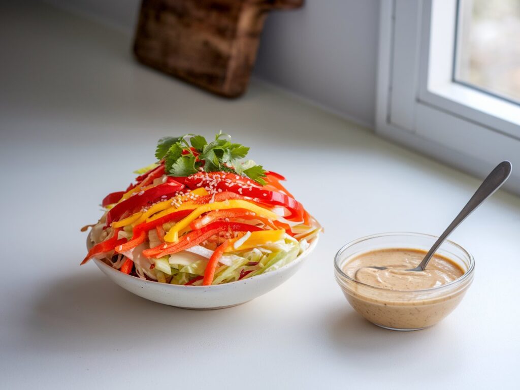 Asian Slaw with Ginger Peanut Dressing