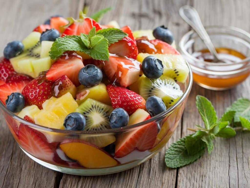 Fruit Salad with Honey Lime Dressing
