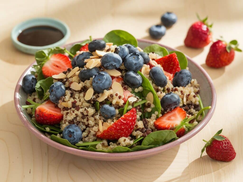 Spinach and Quinoa Salad with Berries